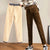 Corduroy warme damesbroek met fleece voering