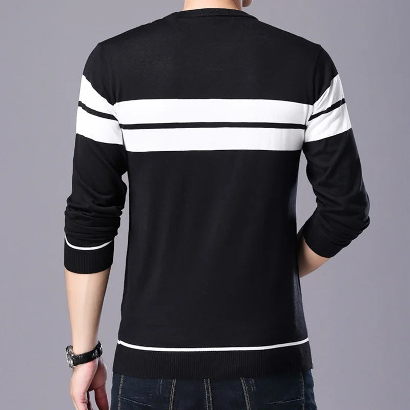 Heren O-neck Lappendeken Trui