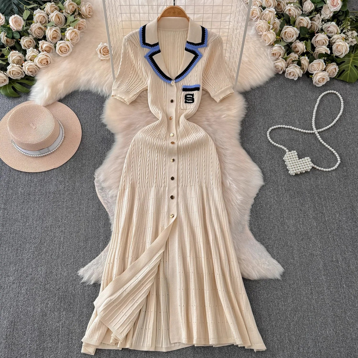 Gebreide lange shirtjurk voor dames