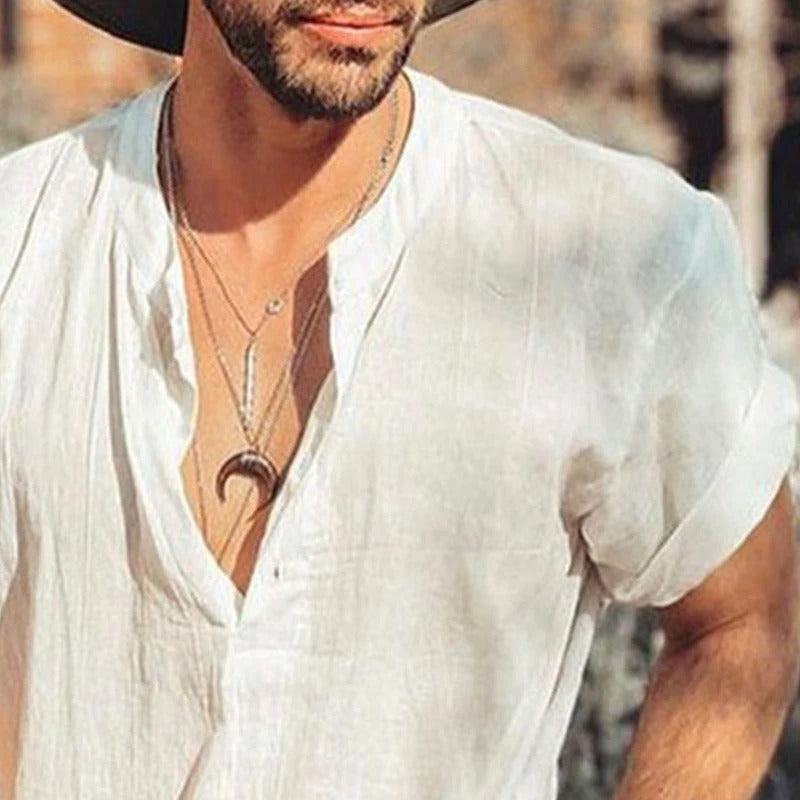 Herenoverhemden katoen linnen Stijl