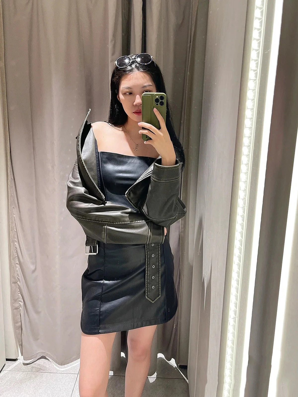 Vintage Leren Stijl Damesjack