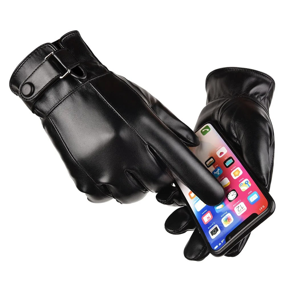 Leren heren winterhandschoenen