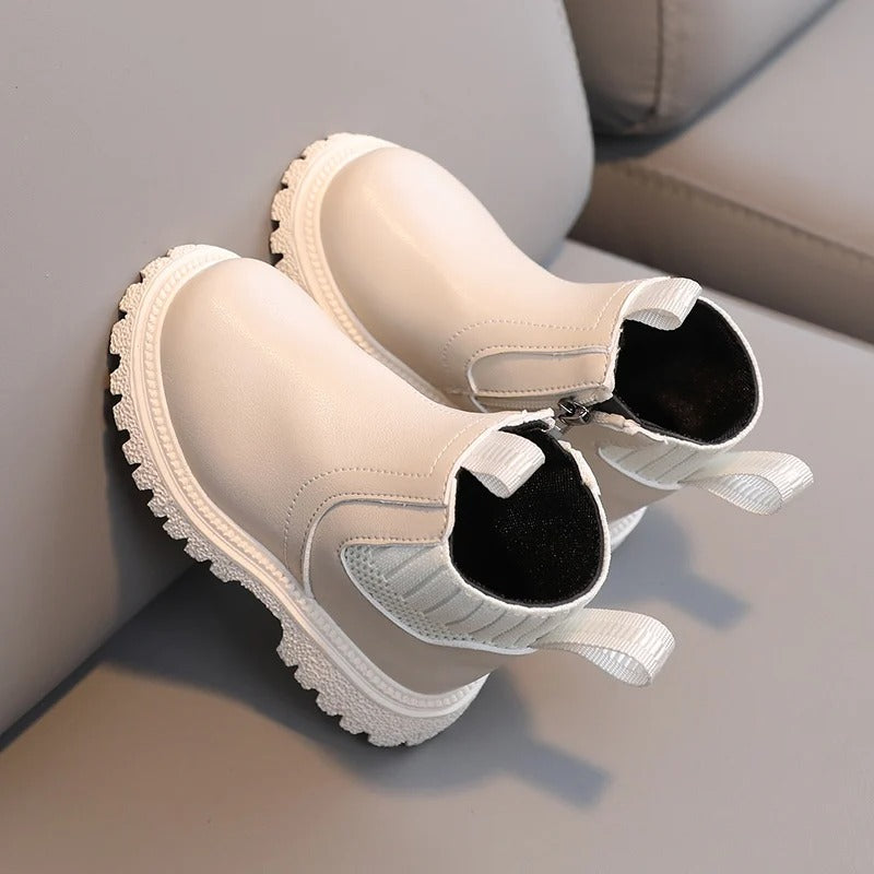 Leren Stijl laarzen met ritssluiting aan de zijkant voor kinderen