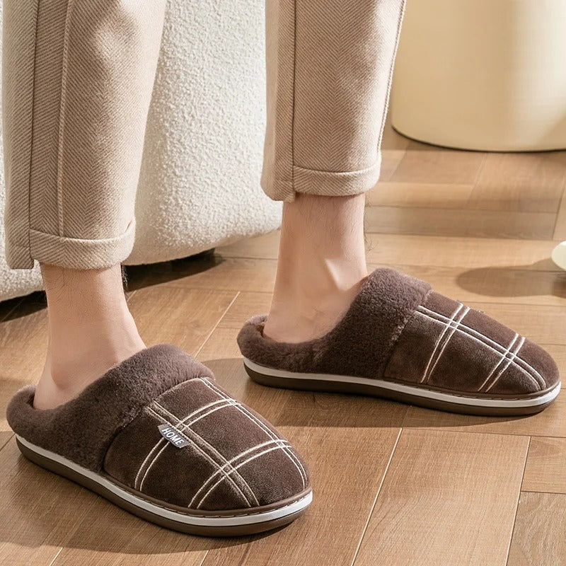 Flock Gestreepte Herenslippers voor Binnen