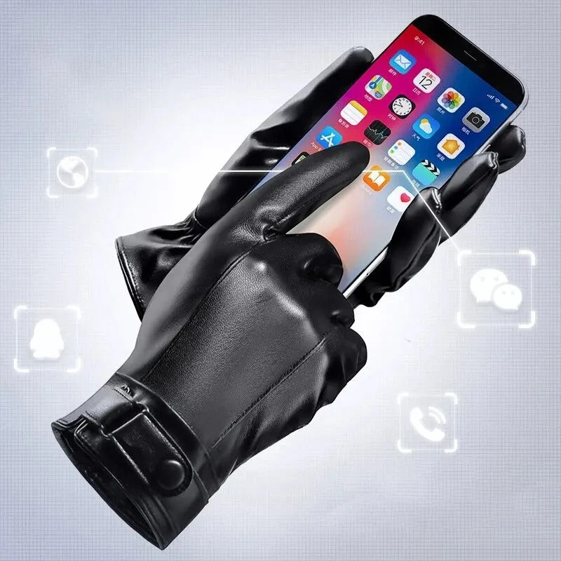 Leren heren winterhandschoenen