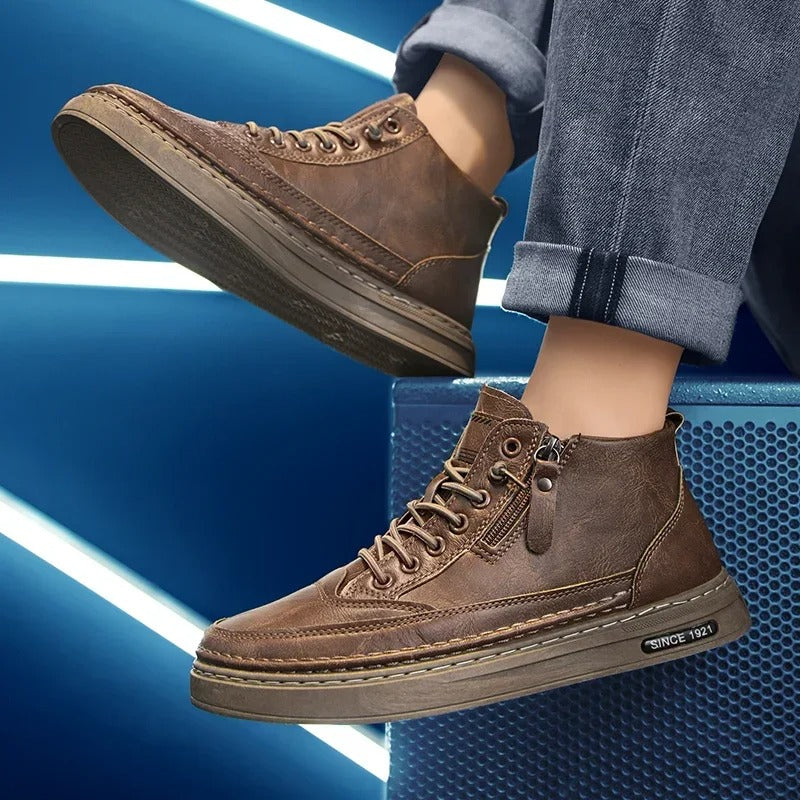 Hoge leren stijl enkellaarzen voor heren