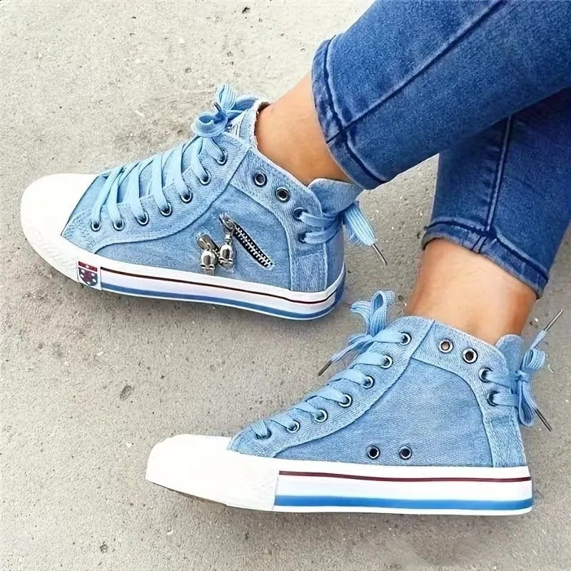 Dames Denim Hi-Top Sneakers
