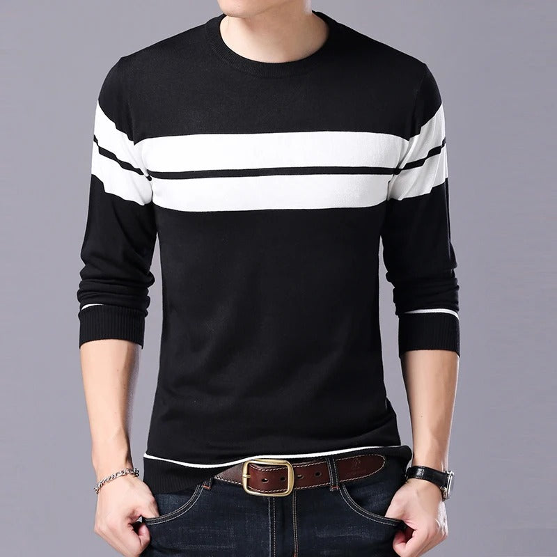 Heren O-neck Lappendeken Trui