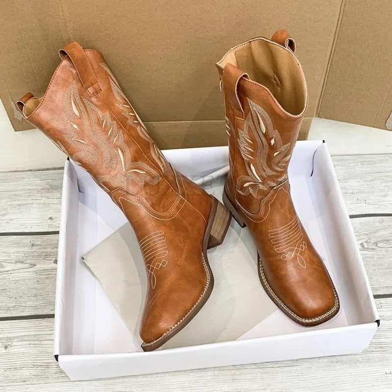 Vrouwen Vintage Borduurwerk Cowboylaarzen