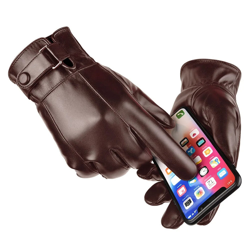 Leren heren winterhandschoenen