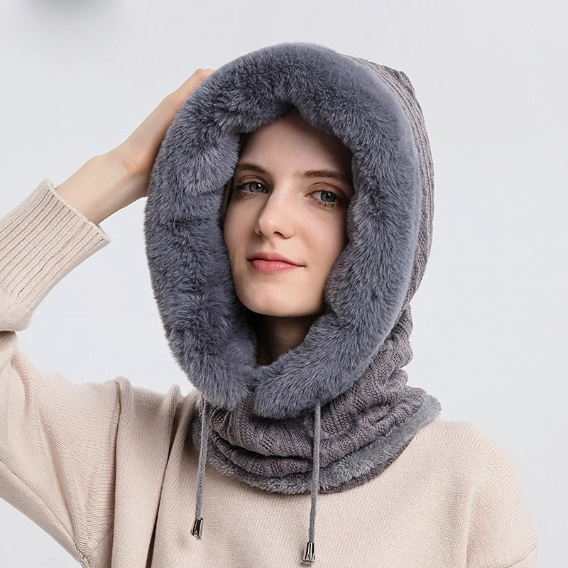 Vrouwen Gebreide Bontmuts Maskerset