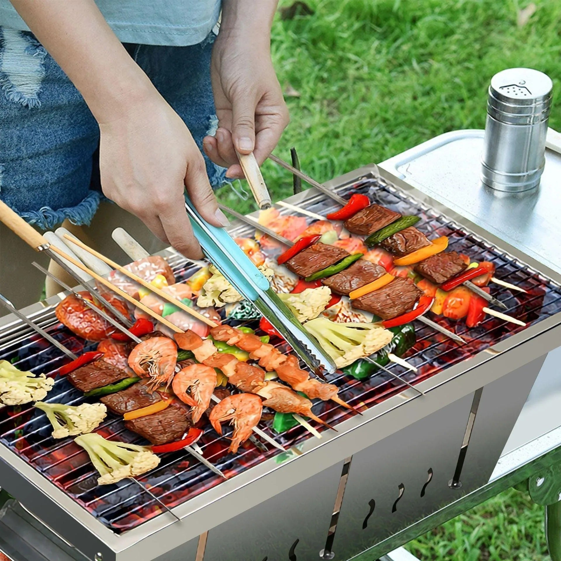 Draagbare Roestvrijstalen Barbecue Grill