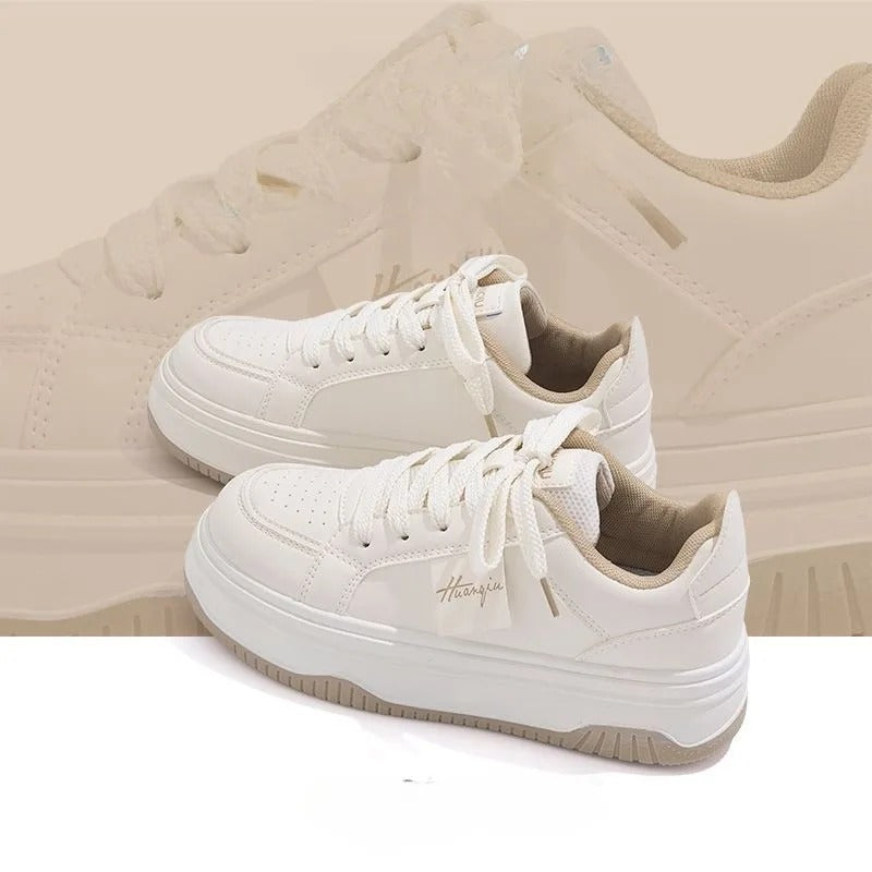 Witte dikke sneakers voor dames