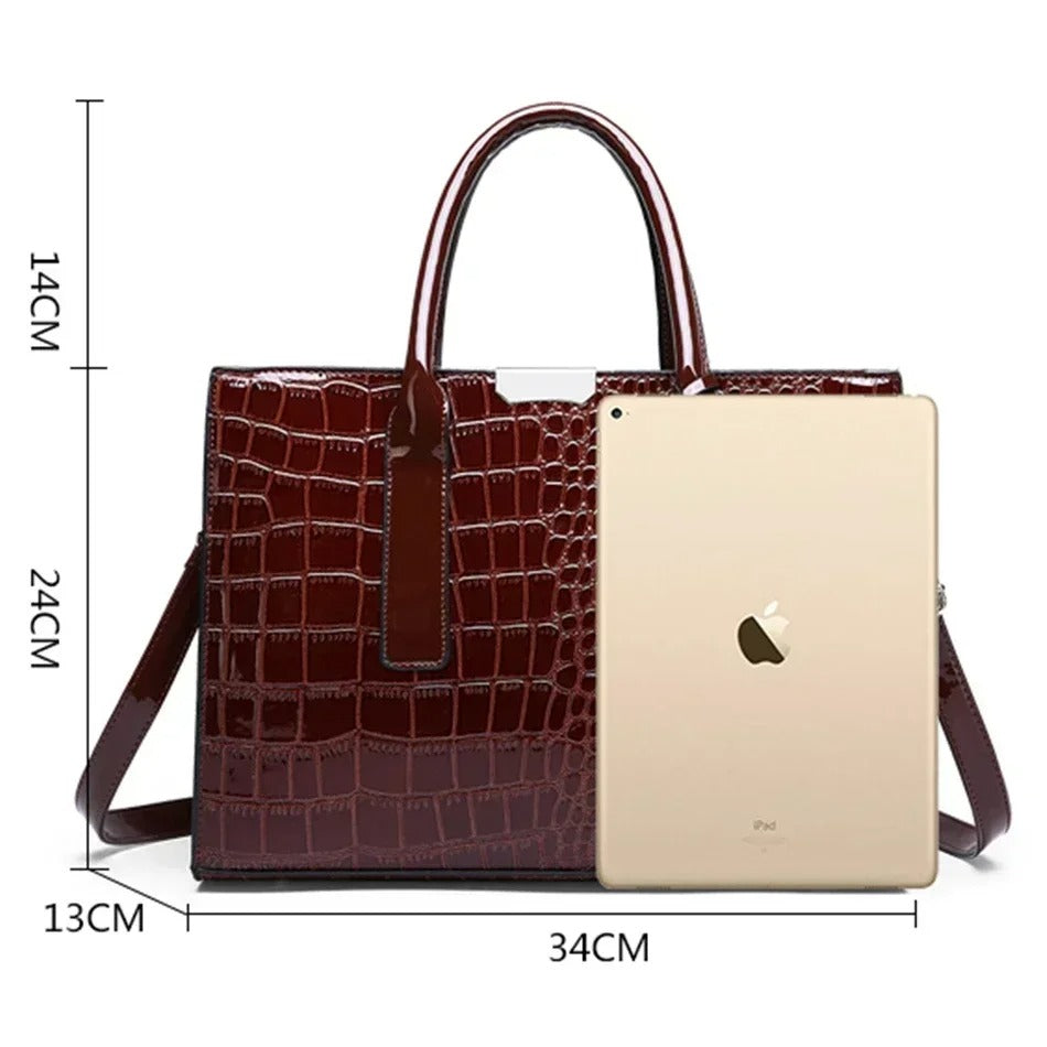 Krokodillenprint Tote Tas