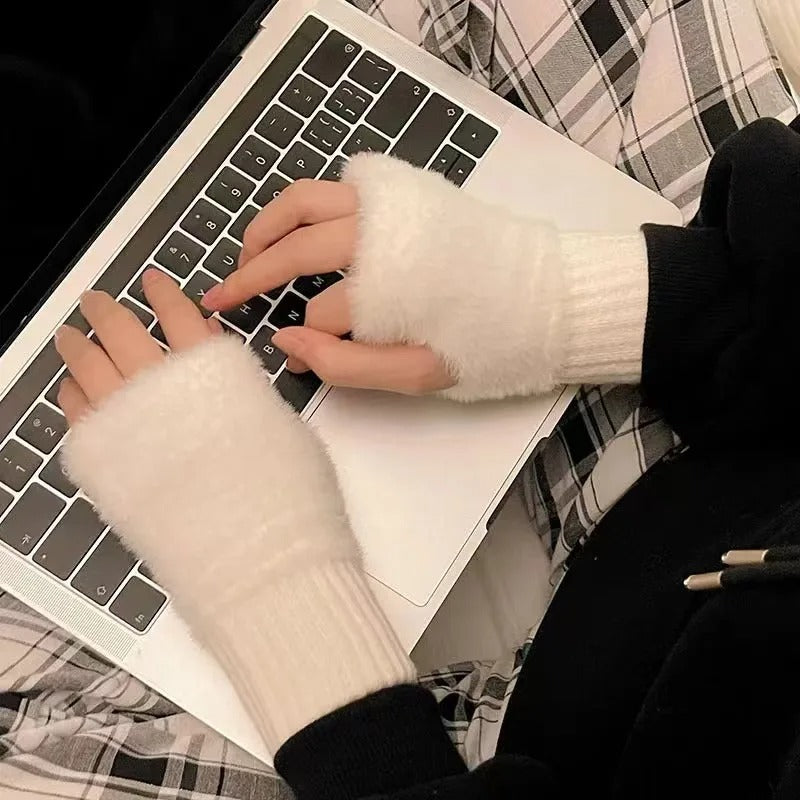 Halve Vinger Fleece Handschoenen