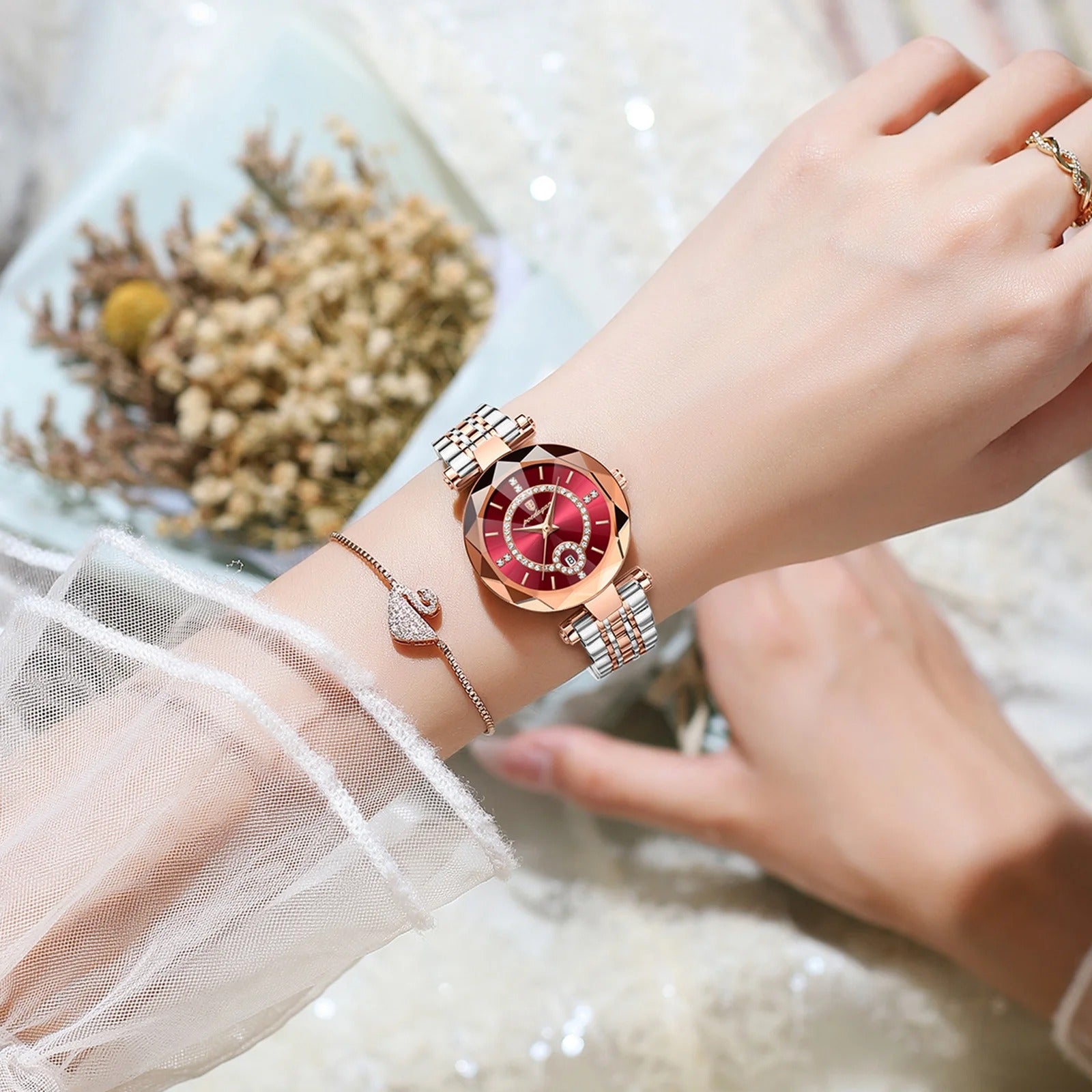 Dames Diamanten Quartzhorloge