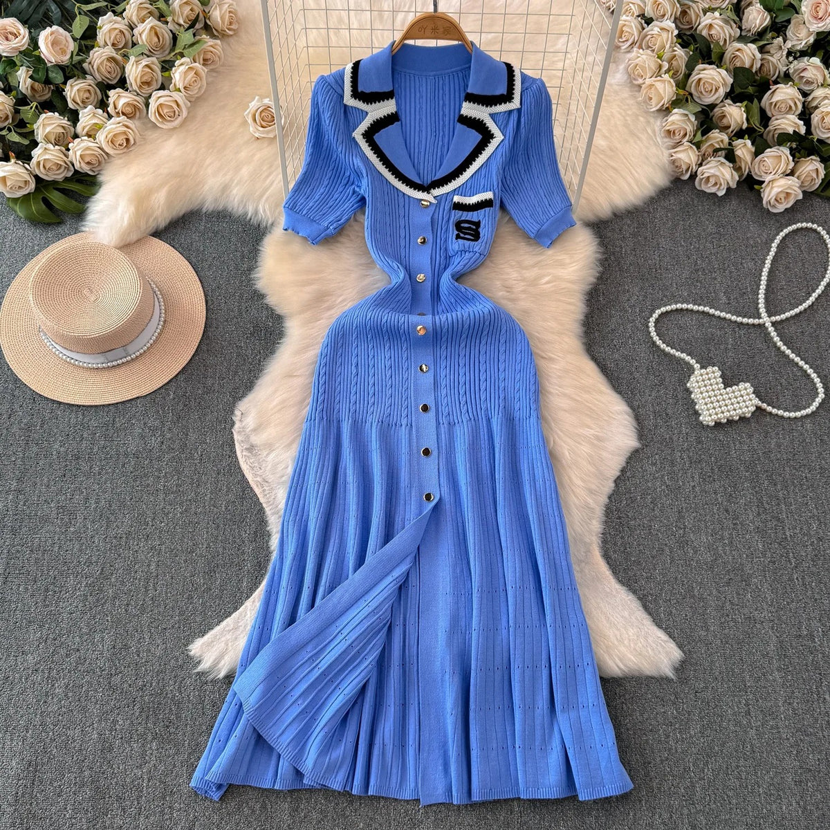 Gebreide lange shirtjurk voor dames