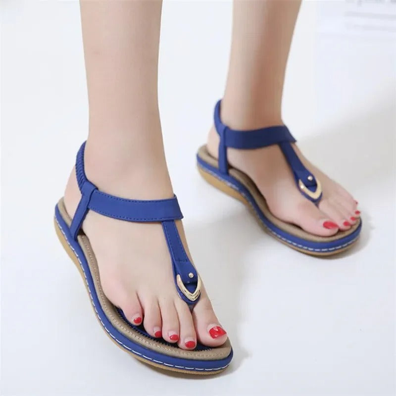 Vrouwen Elastische Enkelband Platte Sandalen