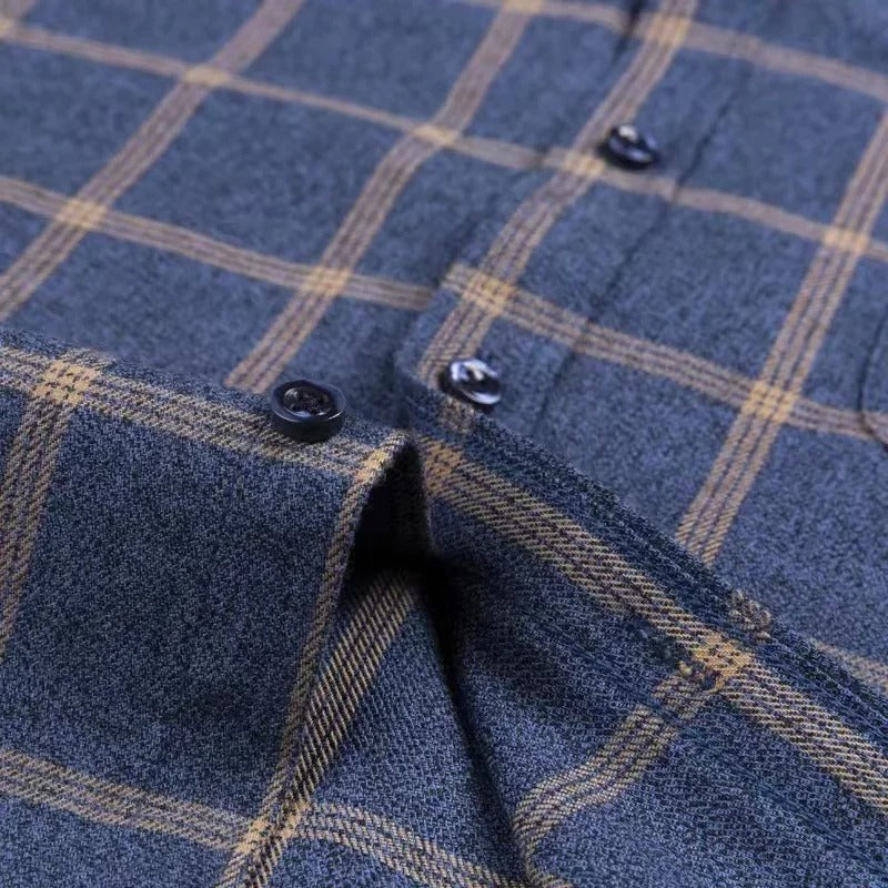 Heren Overhemd Geruit Casual 100% Katoen-6