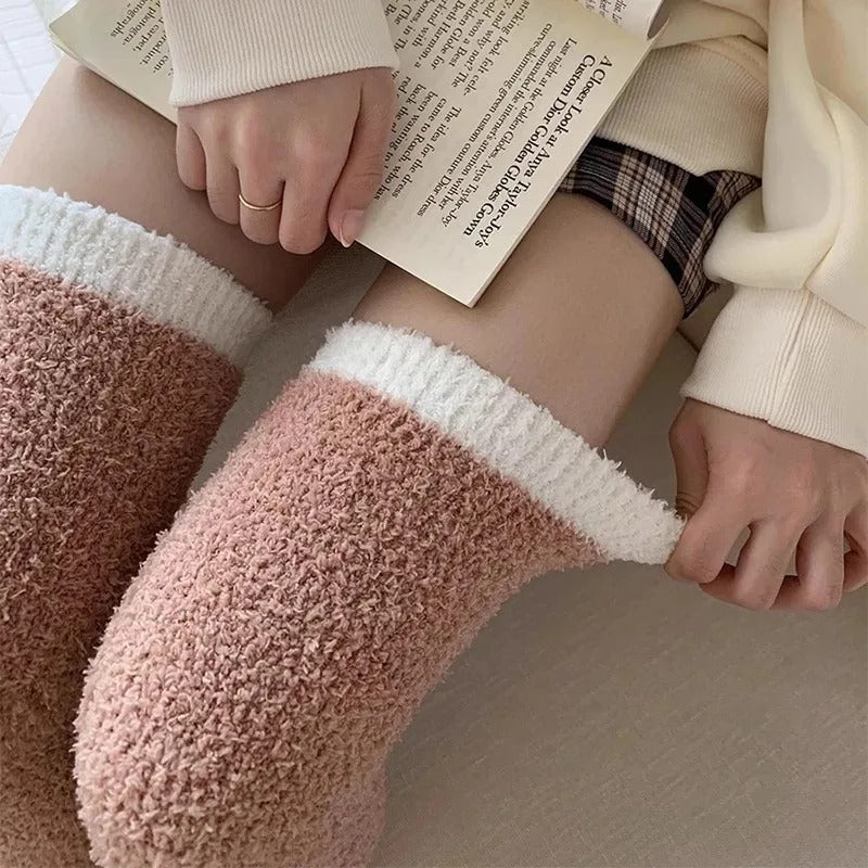 Coral Fleece Over-Knee Hoge Sokken