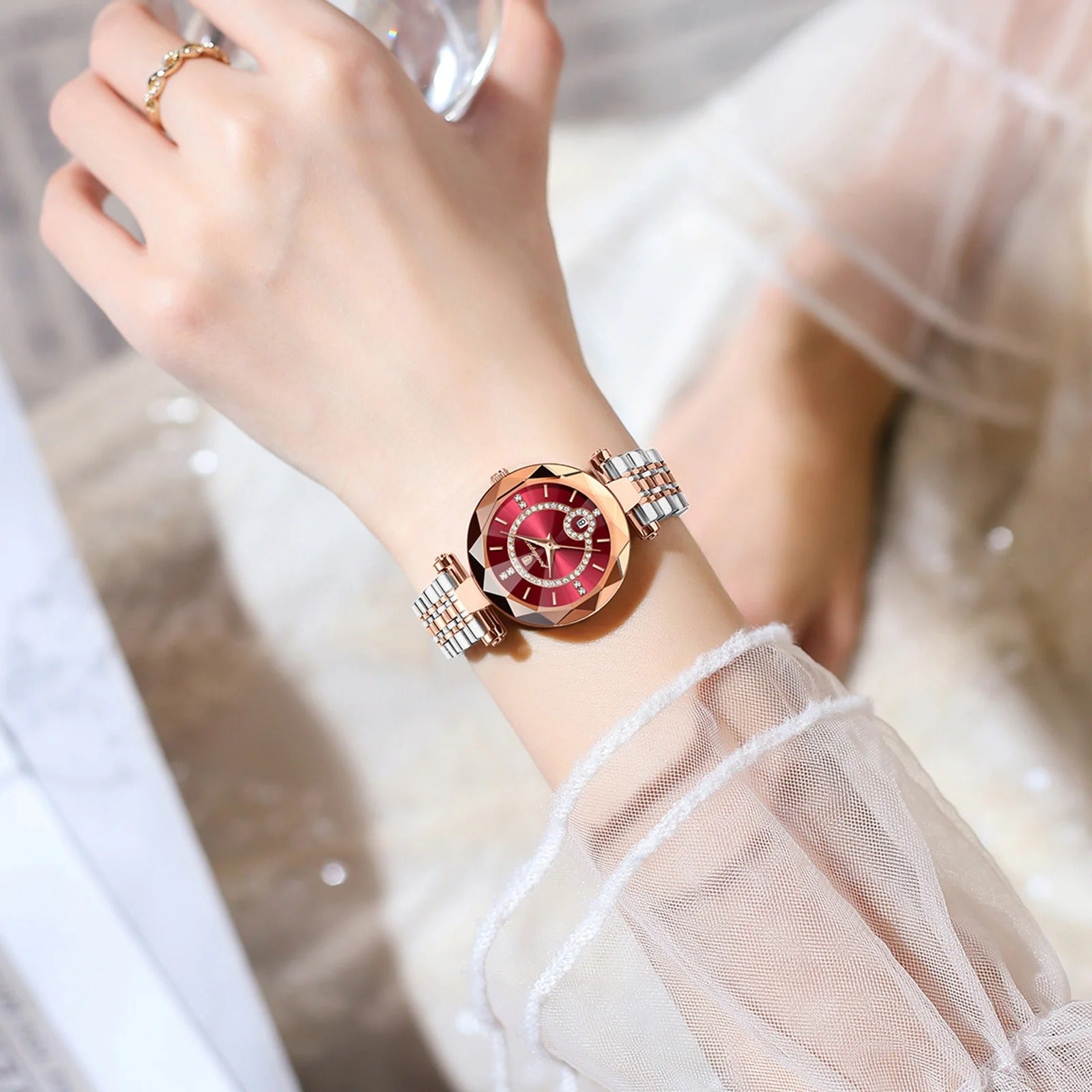Dames Diamanten Quartzhorloge