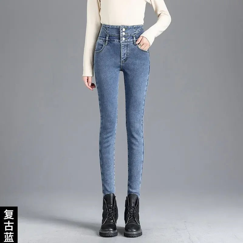 Thermische Hoge taille Skinny Jeans