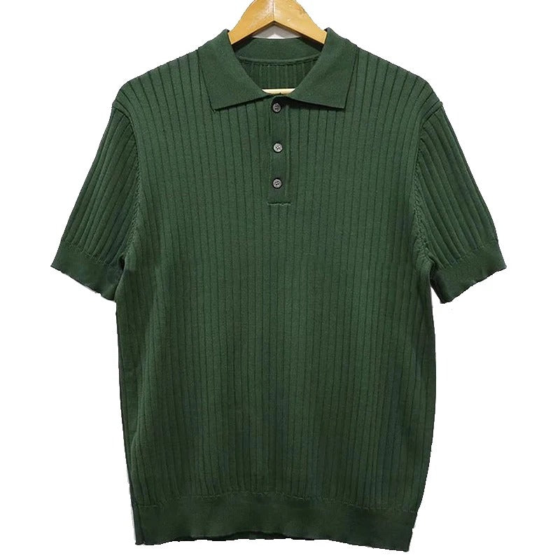 Heren Retro Gestreept Poloshirt