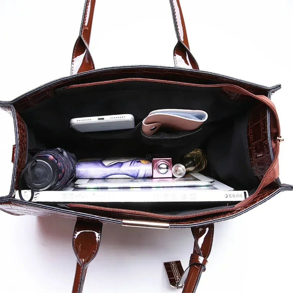 Krokodillenprint Tote Tas