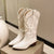 Geborduurde Mid Calf Laarzen voor Dames