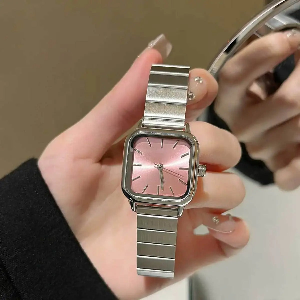 Luxe dameshorloge met stalen riem