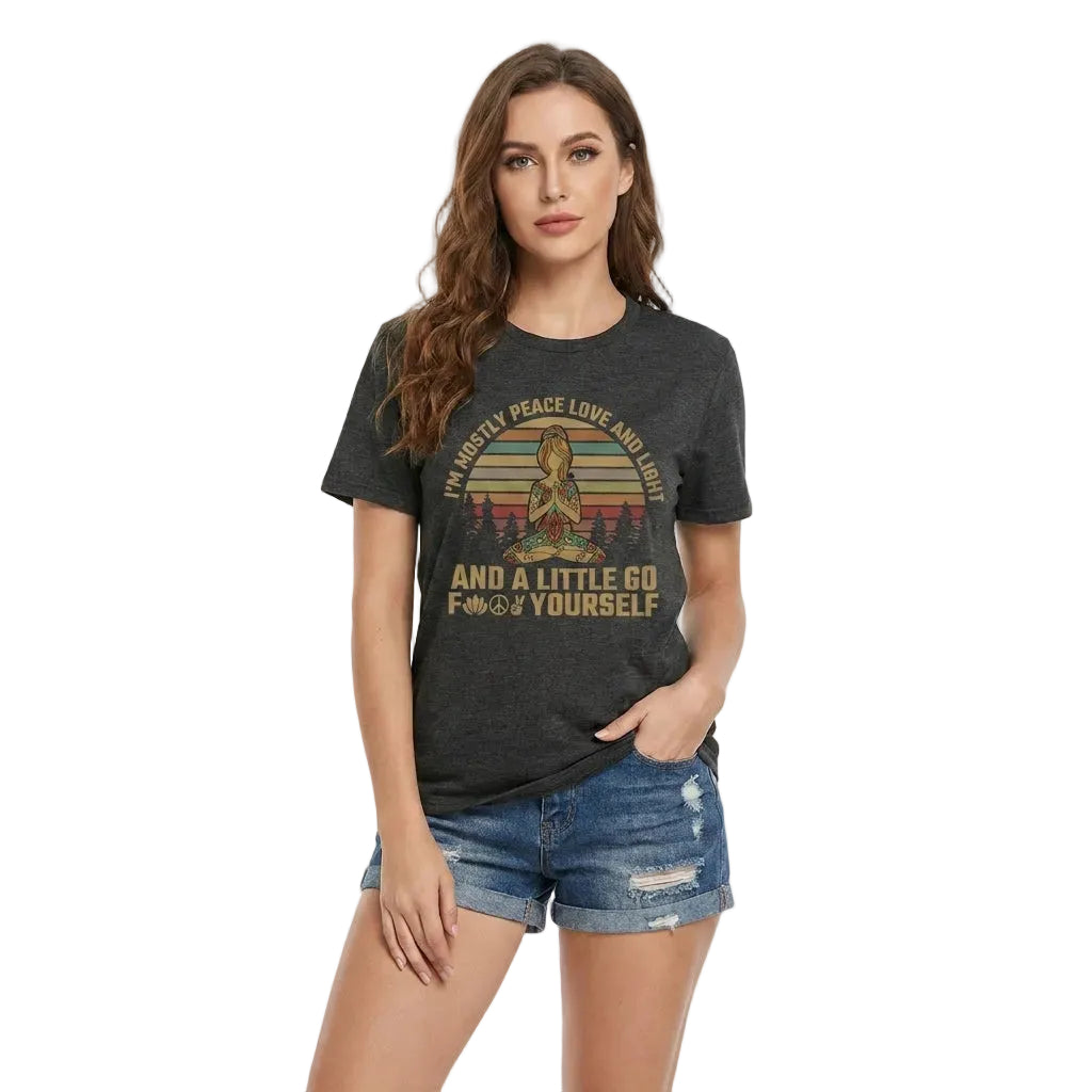 Dames T-Shirt – Casual Yoga Style met Grafisch Design