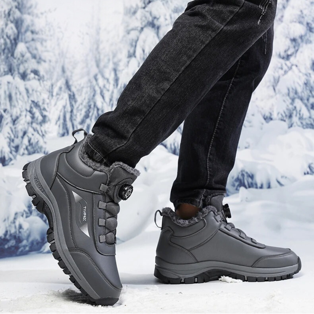 Waterdichte enkellaarzen met platte bodem van pluche