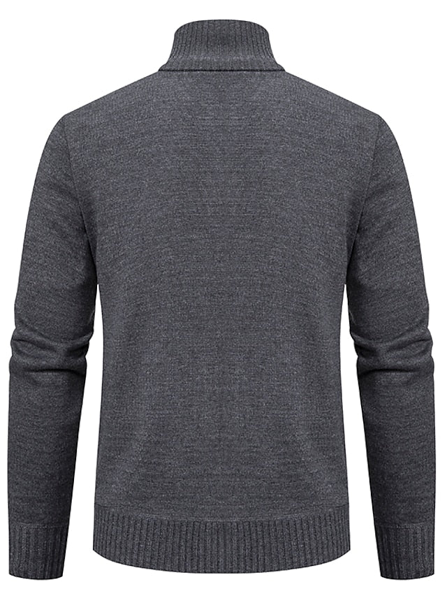 Heren Zipper Trui Stijlvol Gebreid 100% Katoen-2