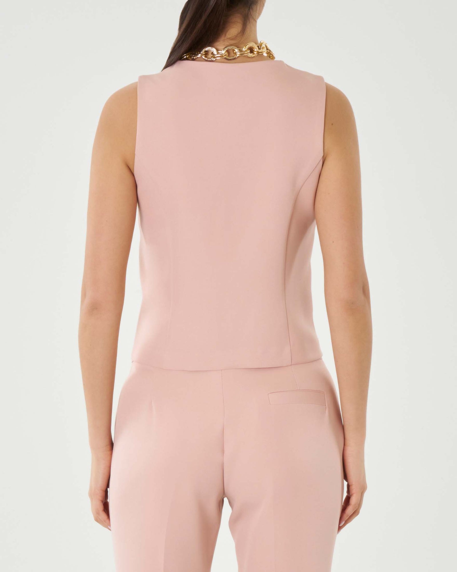 Trendy damestop & strakke broek met rechte pijpen