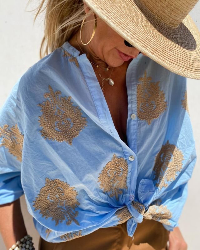 Dames Blouse Flatterende Pasvorm Katoenmix Casual Elegante Stijl 1