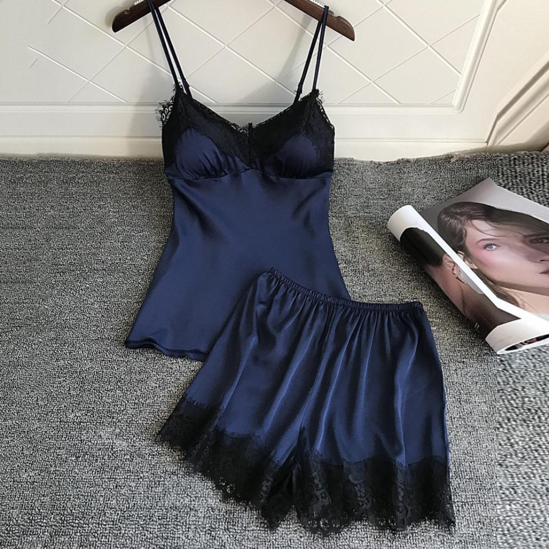 Nachtkledingset met V-hals voor dames