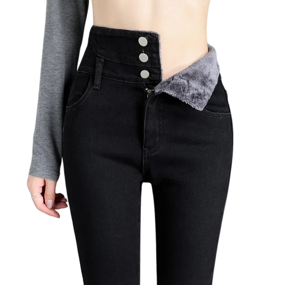 Thermische Hoge taille Skinny Jeans