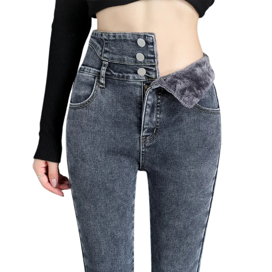 Thermische Hoge taille Skinny Jeans