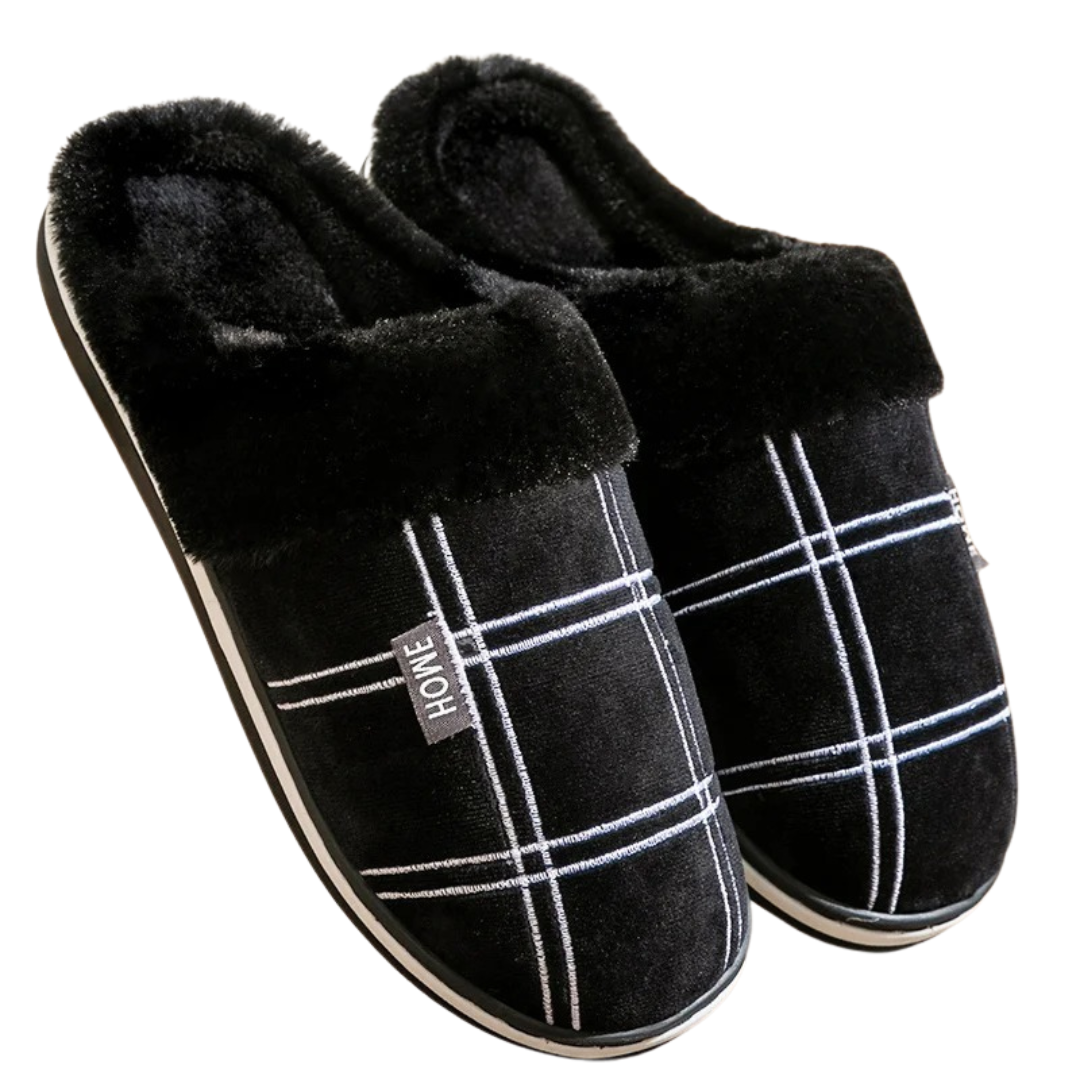 Flock Gestreepte Herenslippers voor Binnen
