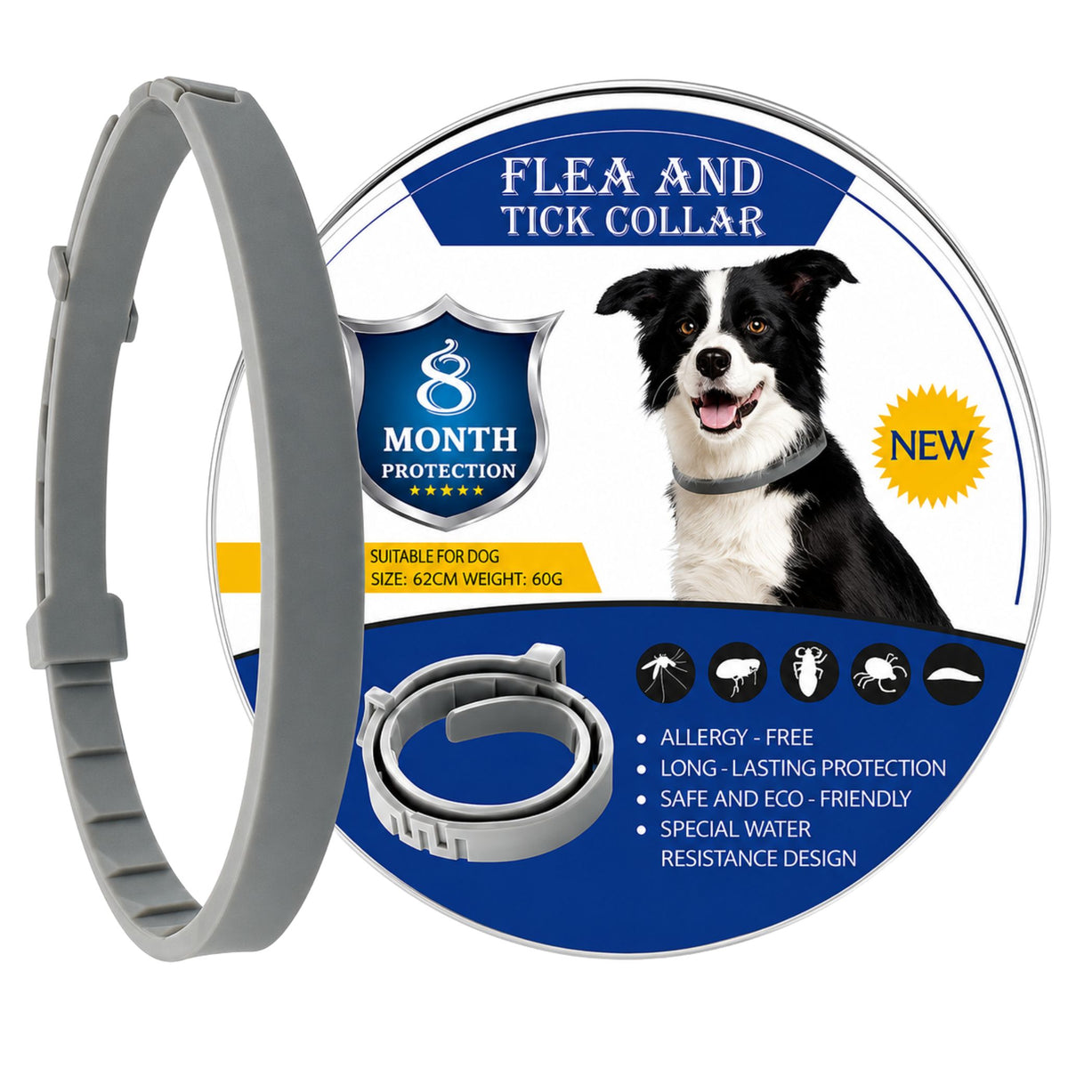 Vlooien- en tekenhalsband Voor Honden en Katten