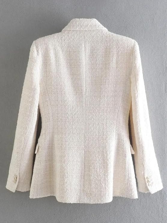 Vrouwen Double Breasted Tweedblazer
