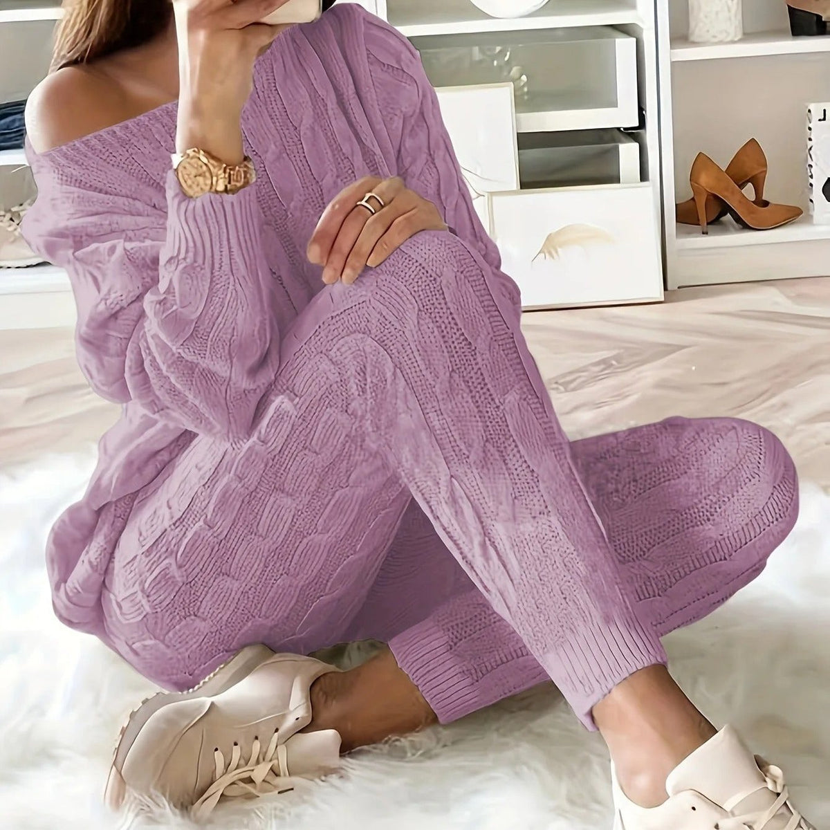 Gebreide trui & broek voor dames