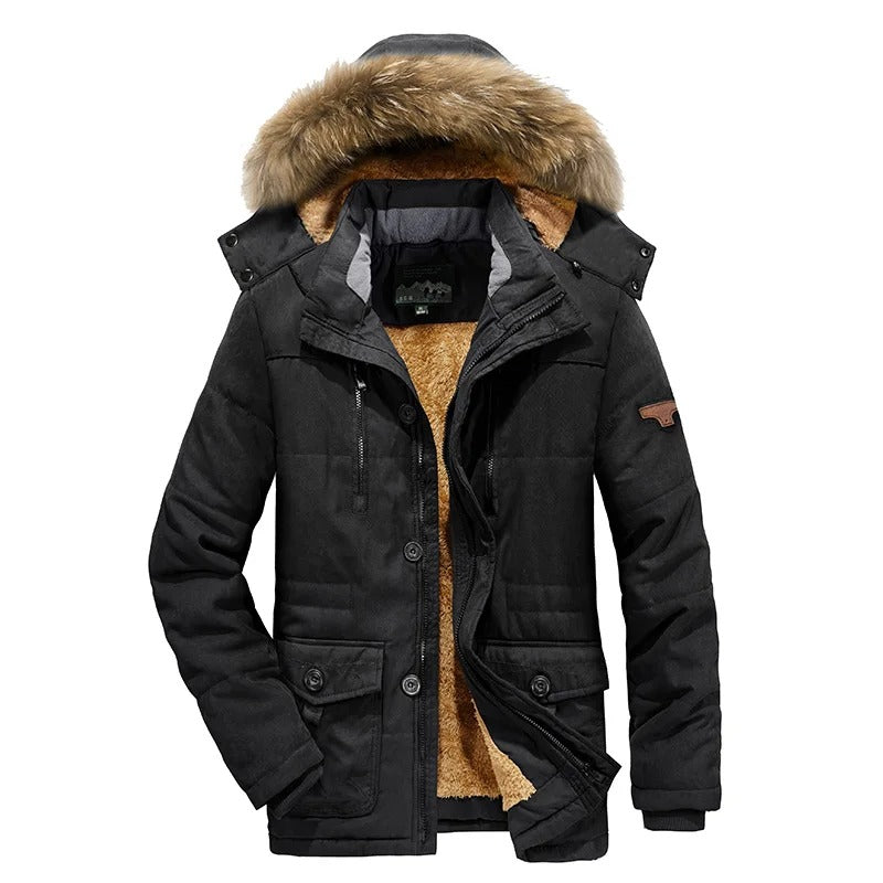 Warme winterjas voor heren met capuchon
