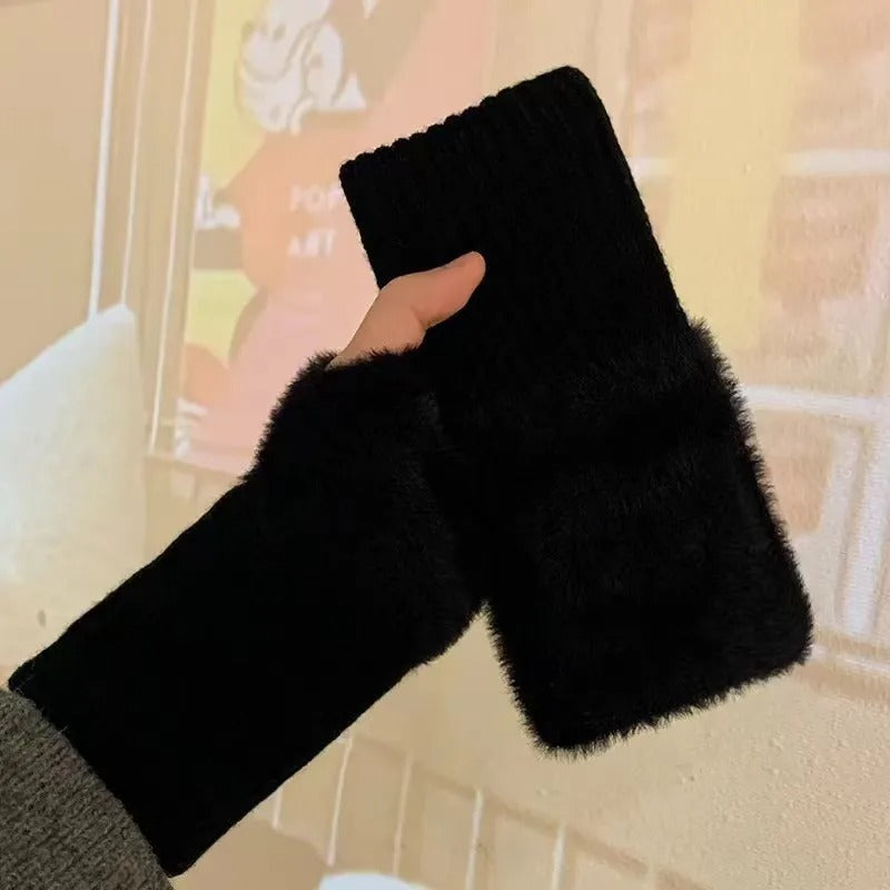 Halve Vinger Fleece Handschoenen