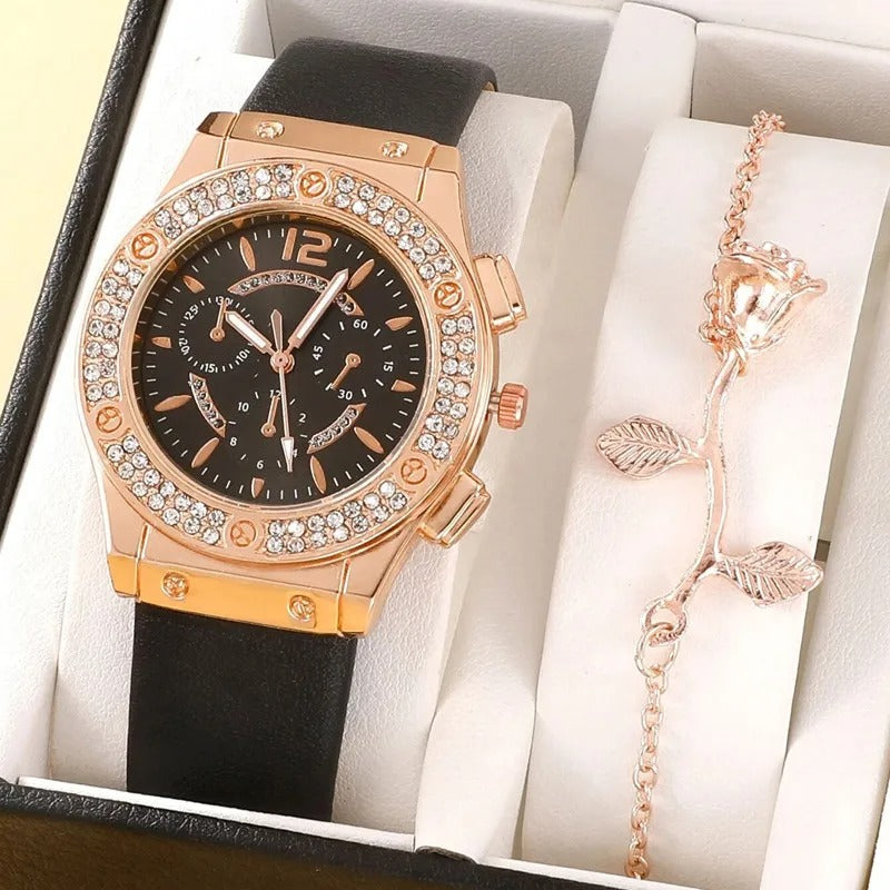 Luxe Strass Horloge (Set van 2 stuks)