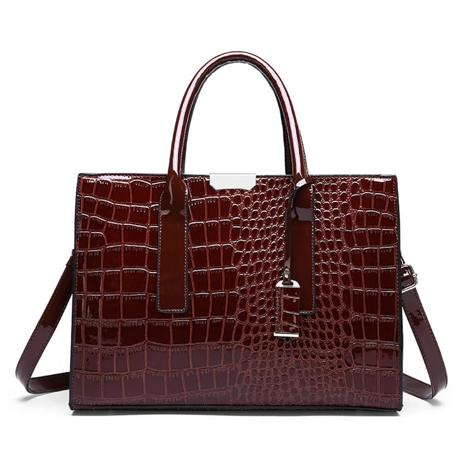 Krokodillenprint Tote Tas