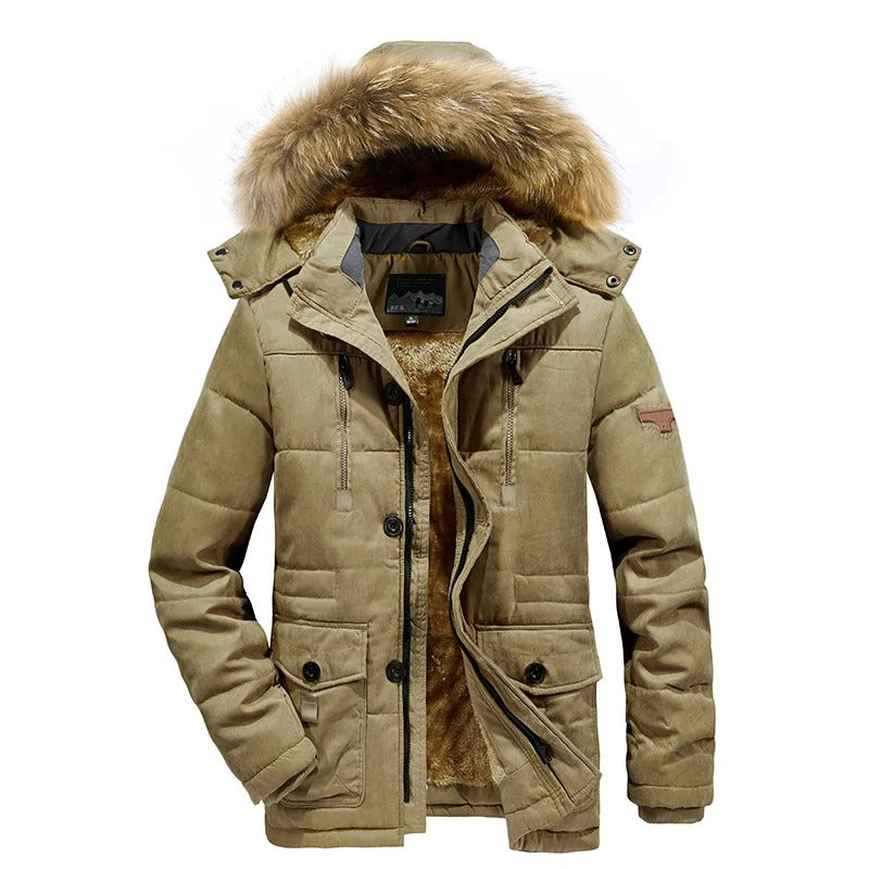 Warme winterjas voor heren met capuchon
