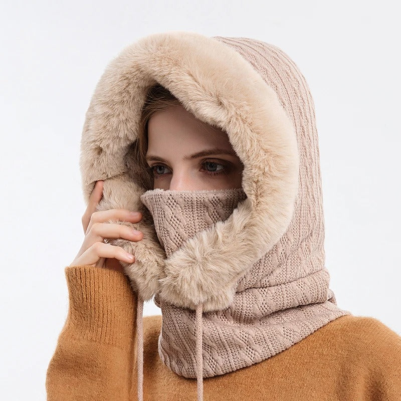 Vrouwen Gebreide Bontmuts Maskerset
