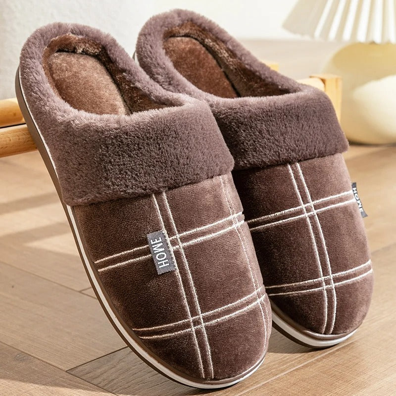 Flock Gestreepte Herenslippers voor Binnen
