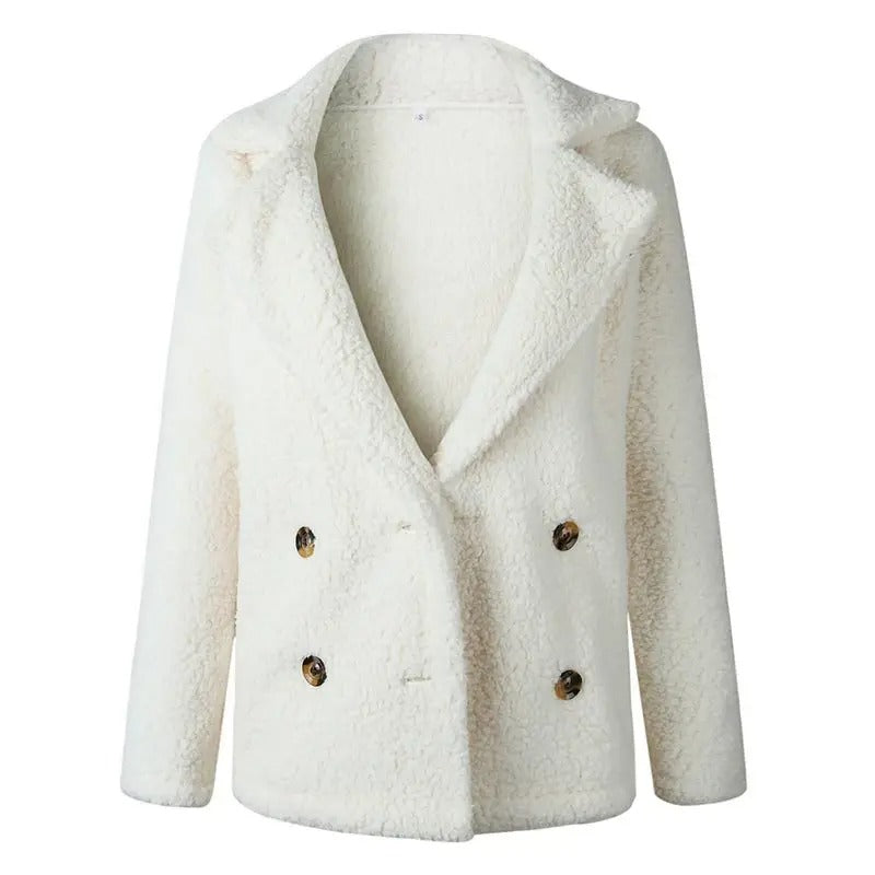 Teddy Coat met twee rijen knopen voor dames